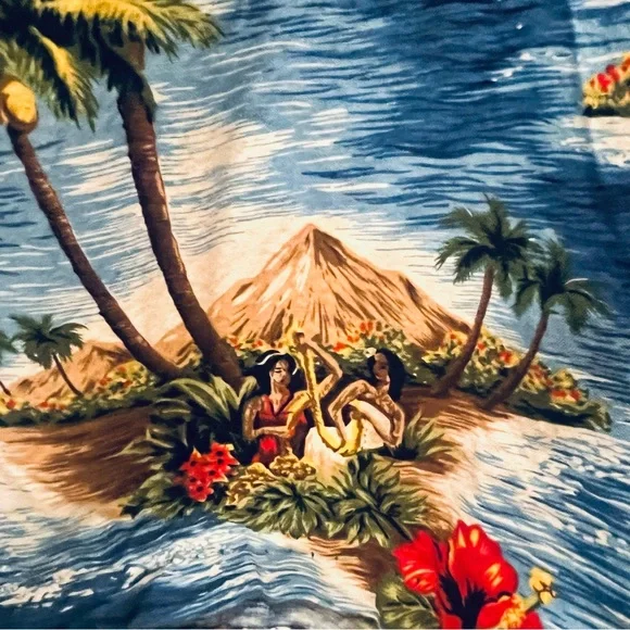 Styled by RJC Hawaii Men’s Tropical Hawaiian Shirt Surf & Palm Print 2 X 2XL 🌊🌴 - Picture 2 of 5
